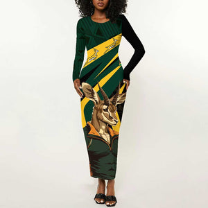 South Africa Bokke Personalised Long Sleeve Bodycon Dress Mascot Dynamic