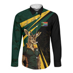 South Africa Bokke Personalised Long Sleeve Button Shirt Mascot Dynamic