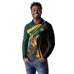 South Africa Bokke Personalised Long Sleeve Polo Shirt Mascot Dynamic