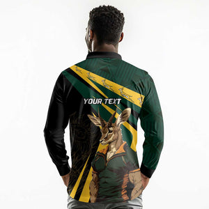 South Africa Bokke Personalised Long Sleeve Polo Shirt Mascot Dynamic