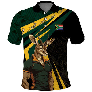 South Africa Bokke Personalised Polo Shirt Mascot Dynamic