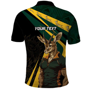 South Africa Bokke Personalised Polo Shirt Mascot Dynamic