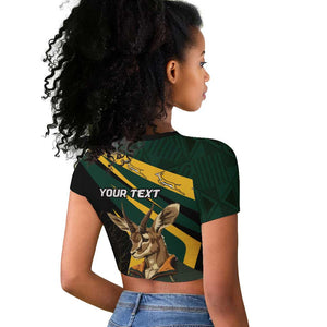 South Africa Bokke Personalised Raglan Cropped T shirt Mascot Dynamic