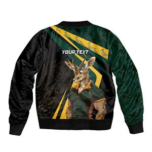 South Africa Bokke Personalised Sleeve Zip Bomber Jacket Mascot Dynamic