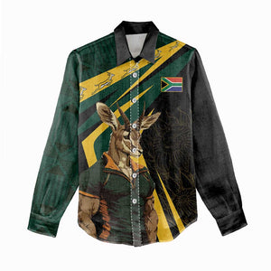 South Africa Bokke Personalised Women Casual Shirt Mascot Dynamic