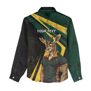 South Africa Bokke Personalised Women Casual Shirt Mascot Dynamic