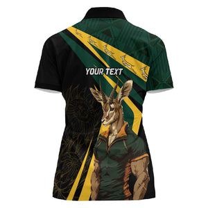 South Africa Bokke Personalised Women Polo Shirt Mascot Dynamic