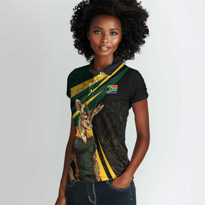 South Africa Bokke Personalised Women Polo Shirt Mascot Dynamic