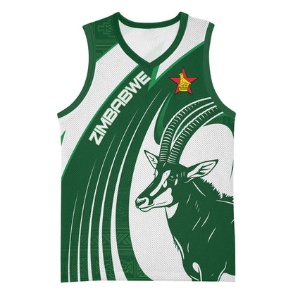 Zimbabwe Sables Afro Batik Personalized Basketball Jersey