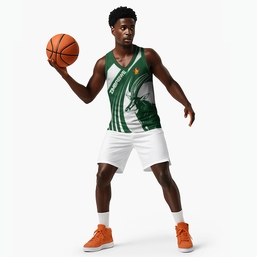 Zimbabwe Sables Afro Batik Personalized Basketball Jersey