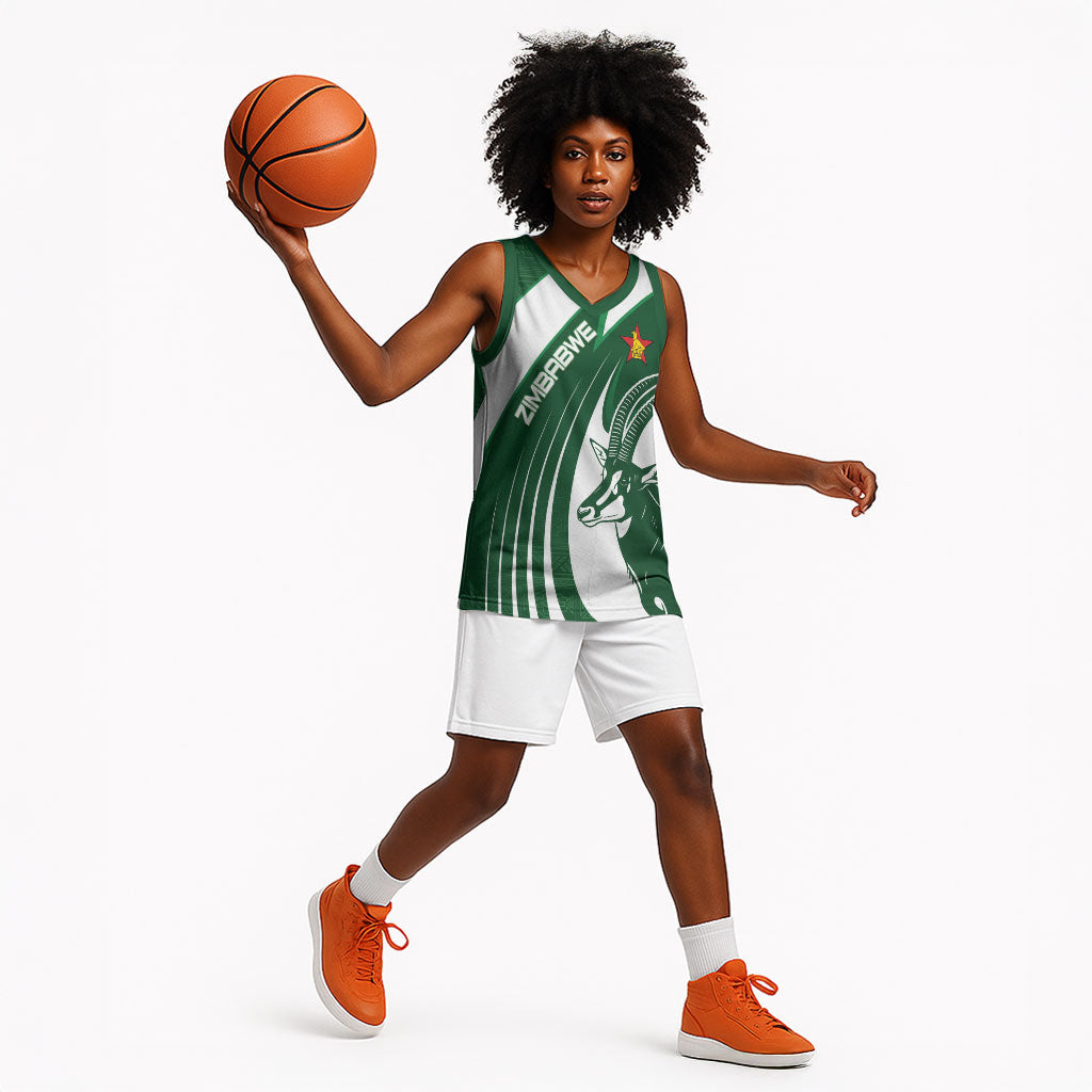 Zimbabwe Sables Afro Batik Personalized Basketball Jersey