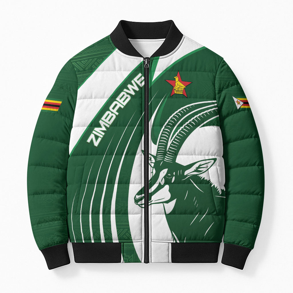 Zimbabwe Sables Afro Batik Personalized Bomber Puffer Jacket