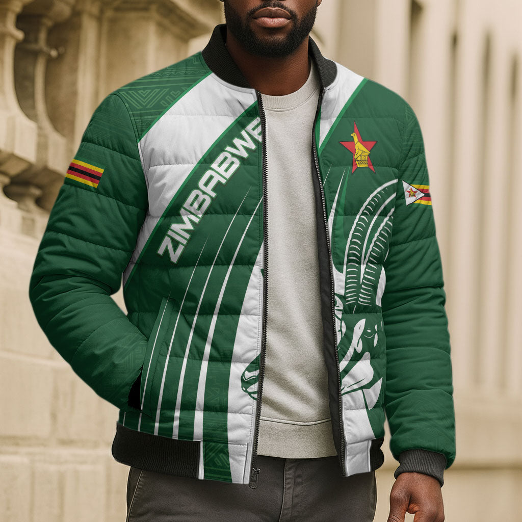 Zimbabwe Sables Afro Batik Personalized Bomber Puffer Jacket