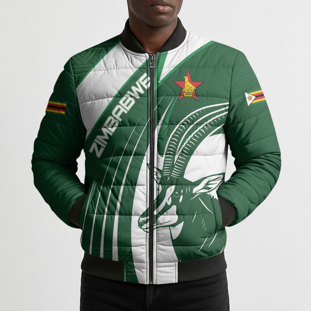 Zimbabwe Sables Afro Batik Personalized Bomber Puffer Jacket