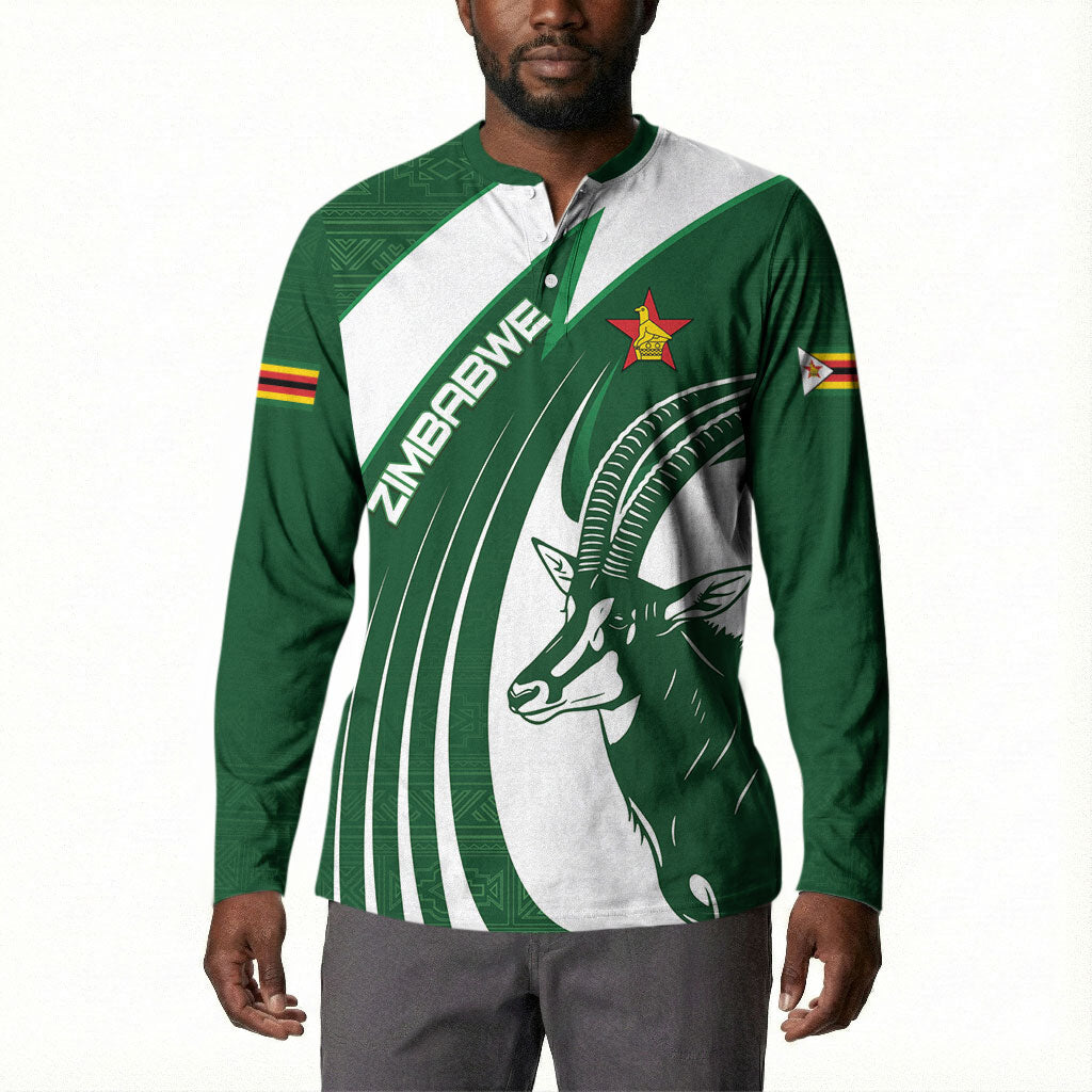 Zimbabwe Sables Afro Batik Personalized Button Sweatshirt