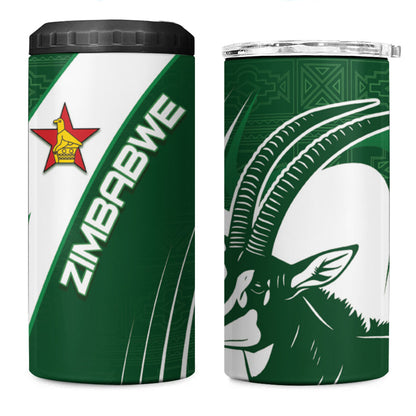 Zimbabwe Sables Afro Batik 4 in 1 Can Cooler Tumbler
