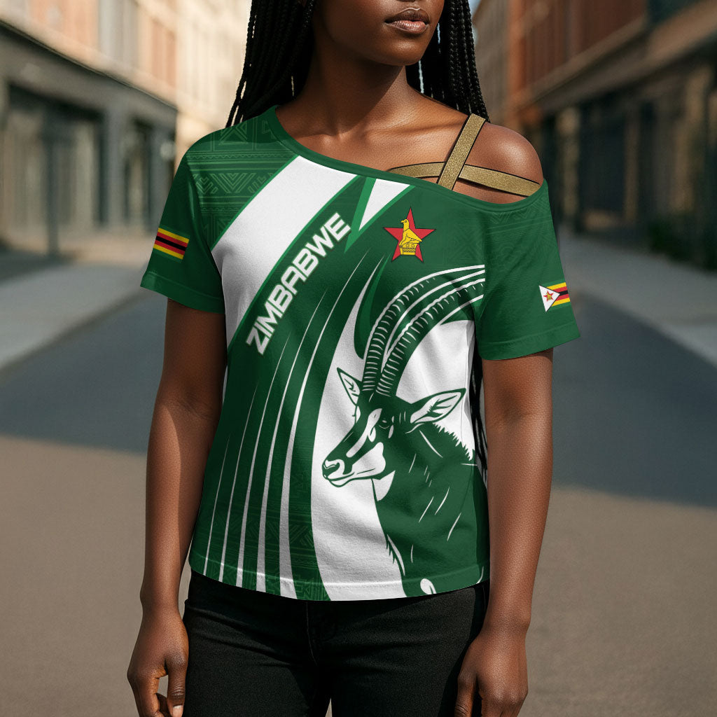 Zimbabwe Sables Afro Batik Personalized Cross Shoulder Shirt