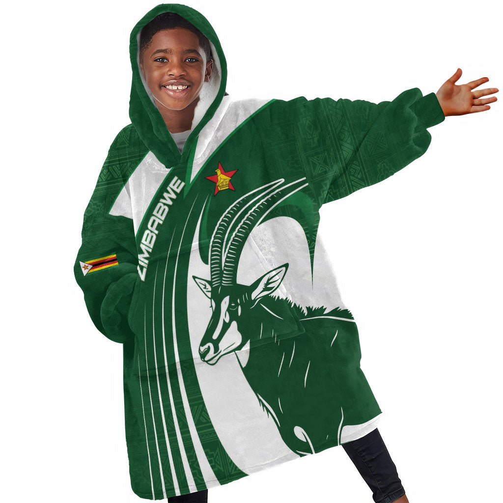 Zimbabwe Sables Afro Batik Personalized Kid Wearable Blanket Hoodie