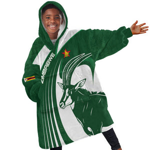 Zimbabwe Sables Afro Batik Personalized Kid Wearable Blanket Hoodie
