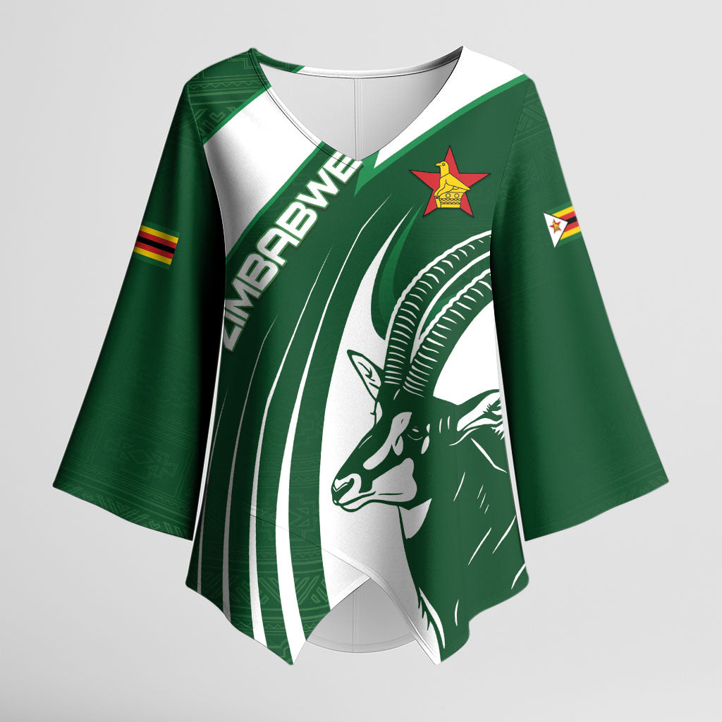 Zimbabwe Sables Afro Batik Personalized Kimono Sleeve Blouse