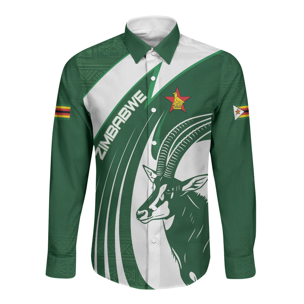Zimbabwe Sables Afro Batik Personalized Long Sleeve Button Shirt
