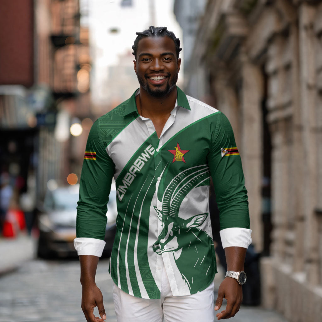 Zimbabwe Sables Afro Batik Personalized Long Sleeve Button Shirt