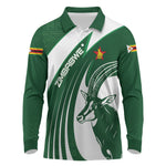 Zimbabwe Sables Afro Batik Personalized Long Sleeve Polo Shirt