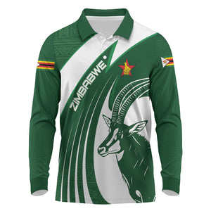 Zimbabwe Sables Afro Batik Personalized Long Sleeve Polo Shirt