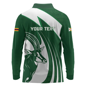 Zimbabwe Sables Afro Batik Personalized Long Sleeve Polo Shirt