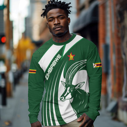 Zimbabwe Sables Afro Batik Personalized Long Sleeve Shirt
