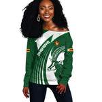 Zimbabwe Sables Afro Batik Personalized Off Shoulder Sweater