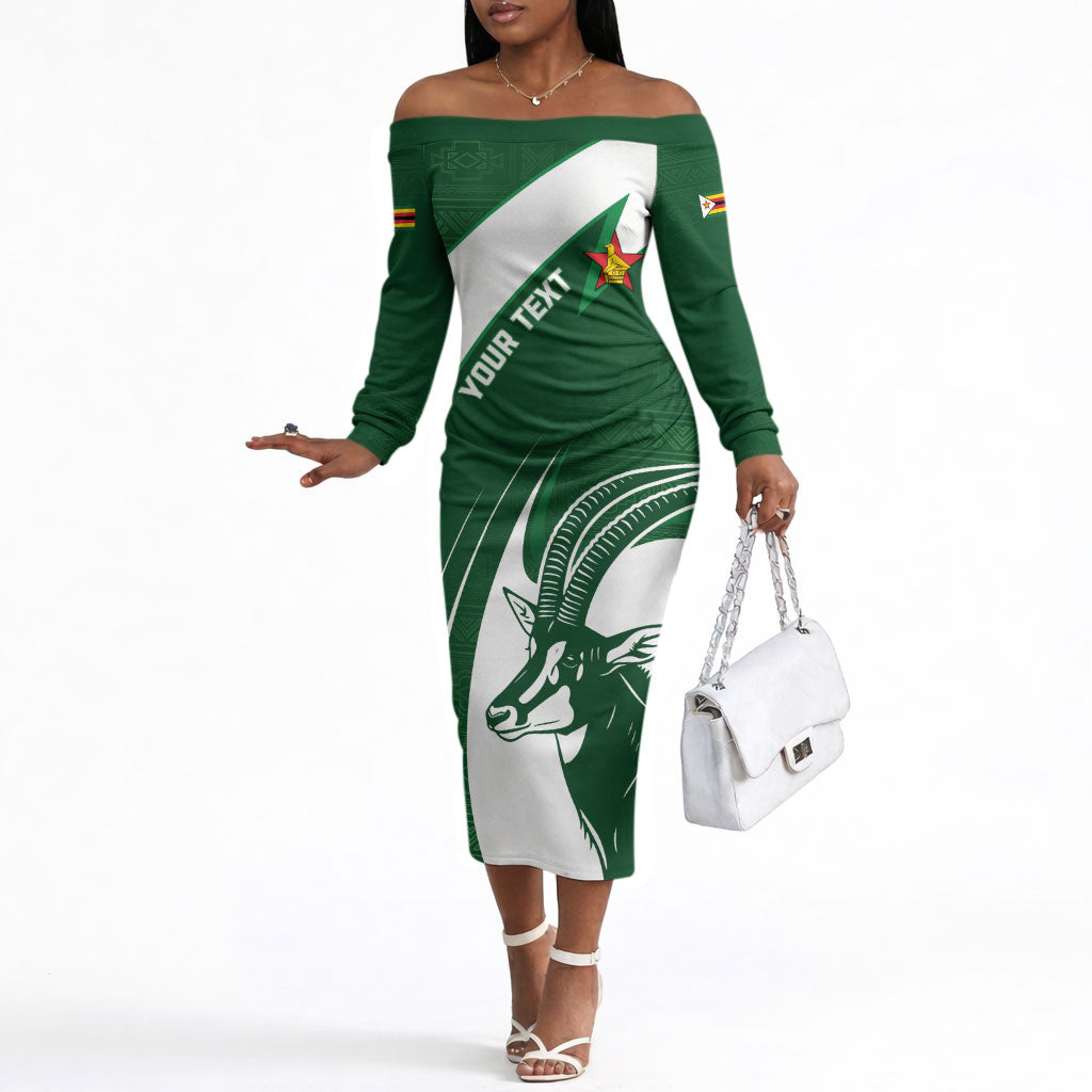 Zimbabwe Sables Afro Batik Personalized Off The Shoulder Long Sleeve Dress