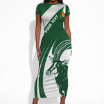 Zimbabwe Sables Afro Batik Personalized Short Sleeve Bodycon Dress
