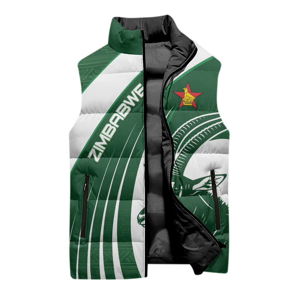 Zimbabwe Sables Afro Batik Personalized Sleeveless Puffer Jacket