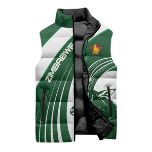 Zimbabwe Sables Afro Batik Personalized Sleeveless Puffer Jacket