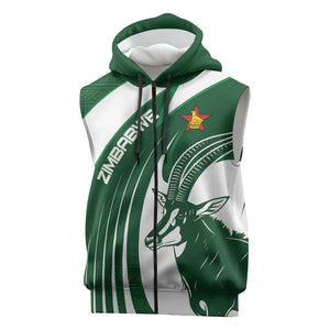 Zimbabwe Sables Afro Batik Personalized Sleeveless Zip Hoodie