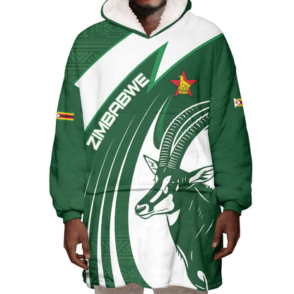 Zimbabwe Sables Afro Batik Personalized Wearable Blanket Hoodie
