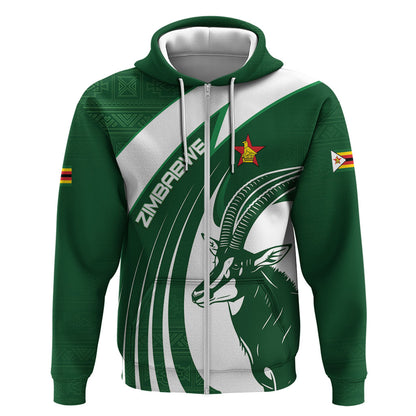 Zimbabwe Sables Afro Batik Personalized Zip Hoodie