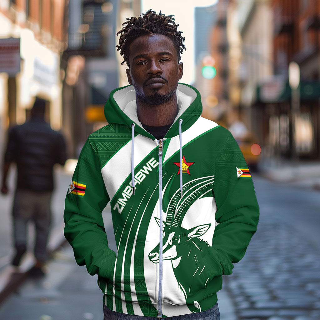 Zimbabwe Sables Afro Batik Personalized Zip Hoodie