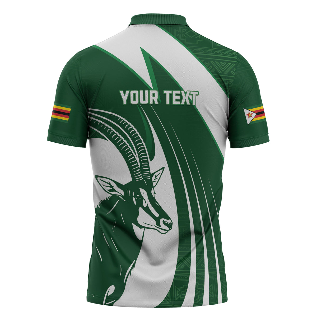 Zimbabwe Sables Afro Batik Personalized Zipper Polo Shirt
