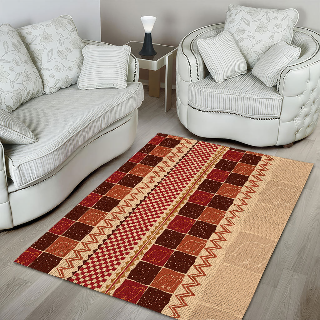 Zimbabwe Heritage Kudhinda Inspired Print Area Rug