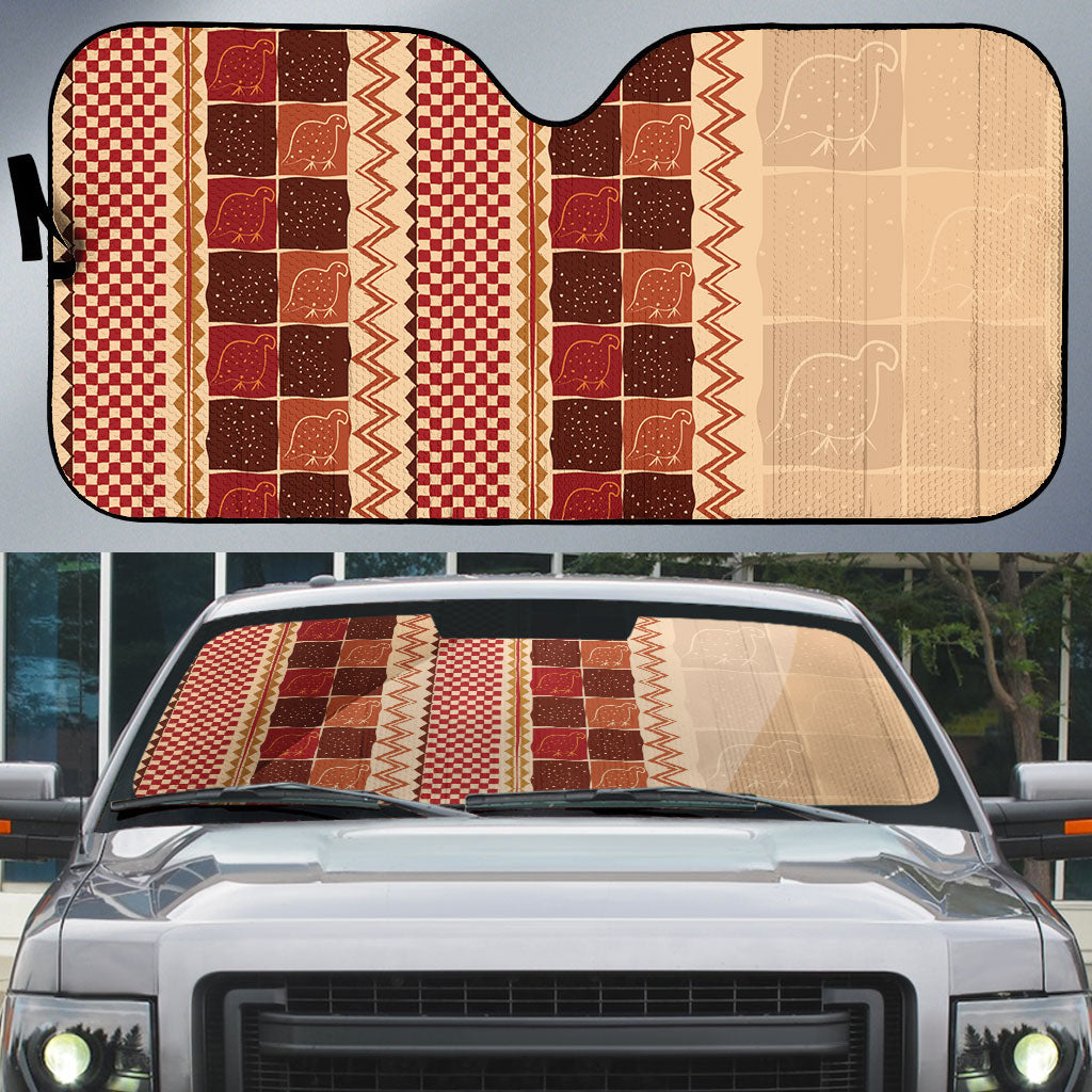Zimbabwe Heritage Kudhinda Inspired Print Auto Sun Shade