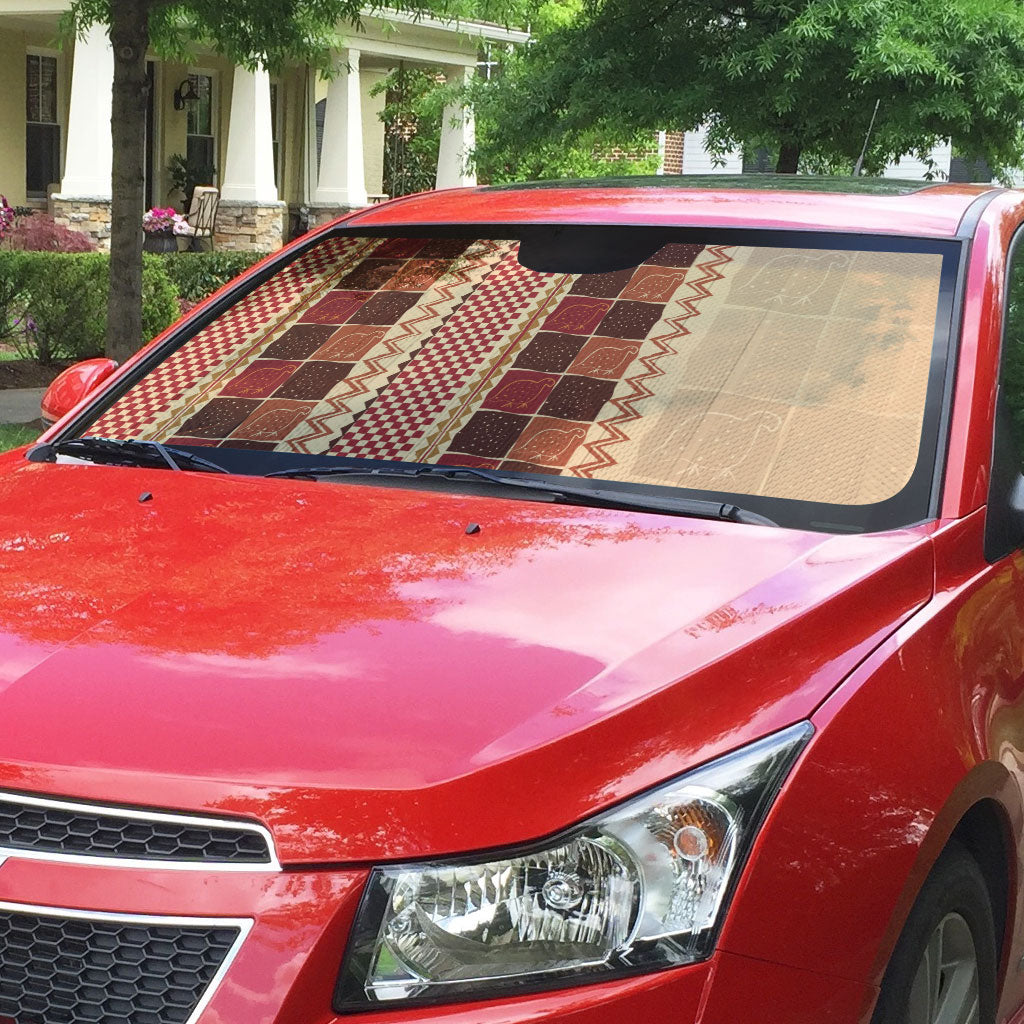 Zimbabwe Heritage Kudhinda Inspired Print Auto Sun Shade