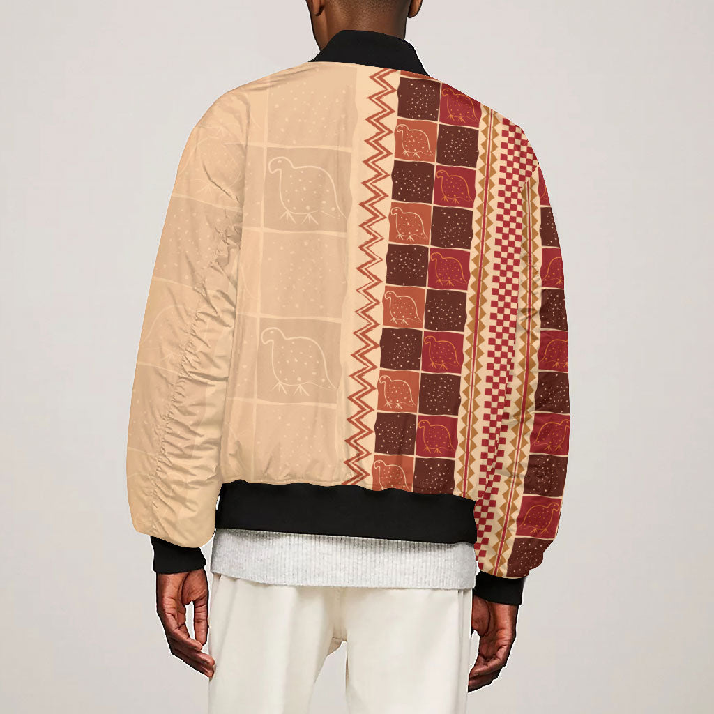 Zimbabwe Heritage Kudhinda Inspired Print Bomber Jacket