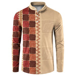 Zimbabwe Heritage Kudhinda Inspired Print Button Sweatshirt