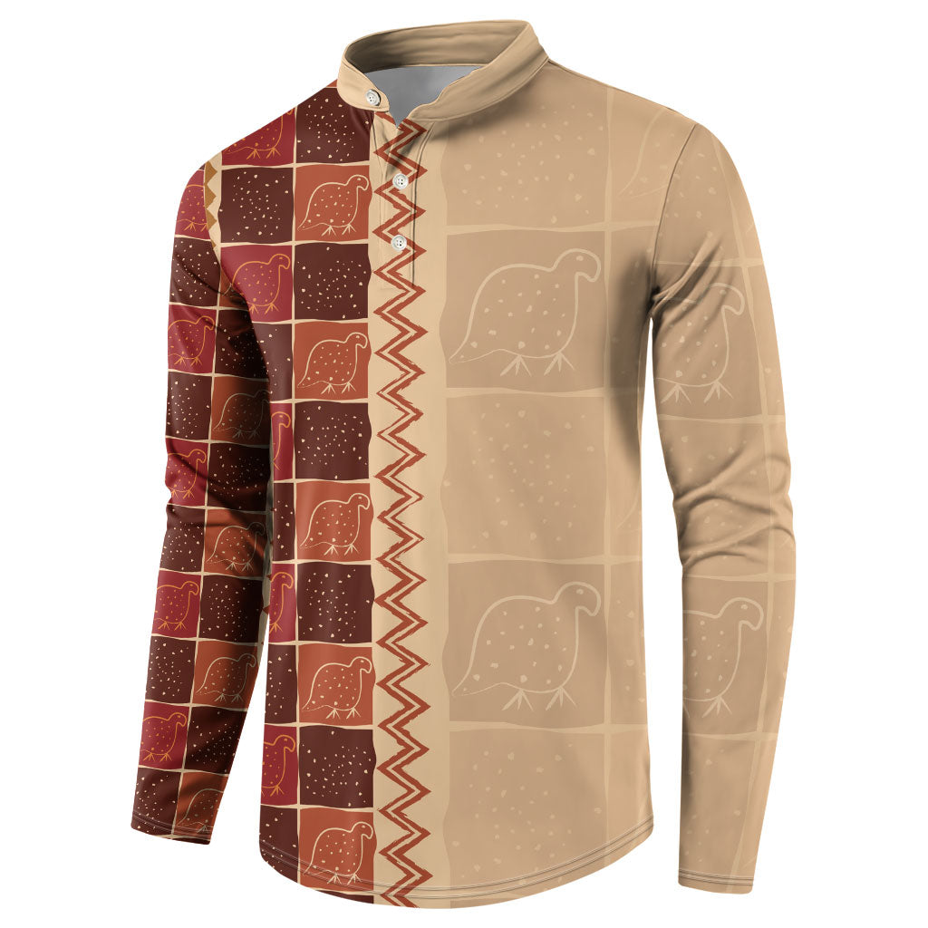Zimbabwe Heritage Kudhinda Inspired Print Button Sweatshirt