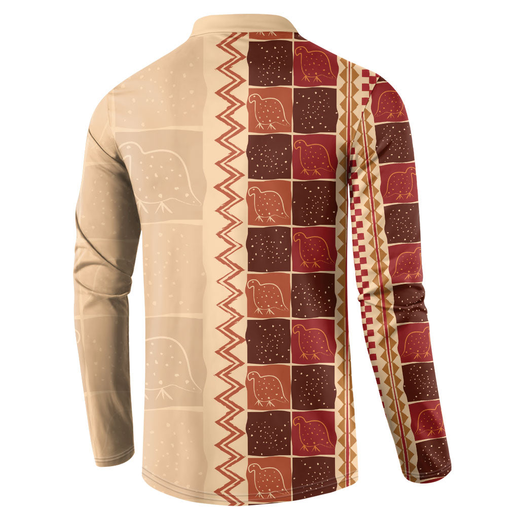 Zimbabwe Heritage Kudhinda Inspired Print Button Sweatshirt