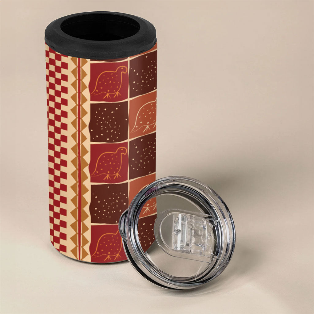 Zimbabwe Heritage Kudhinda Inspired Print 4 in 1 Can Cooler Tumbler