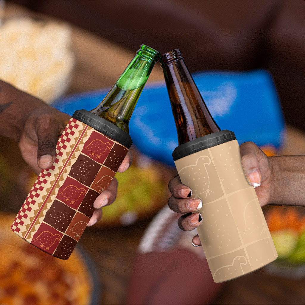 Zimbabwe Heritage Kudhinda Inspired Print 4 in 1 Can Cooler Tumbler