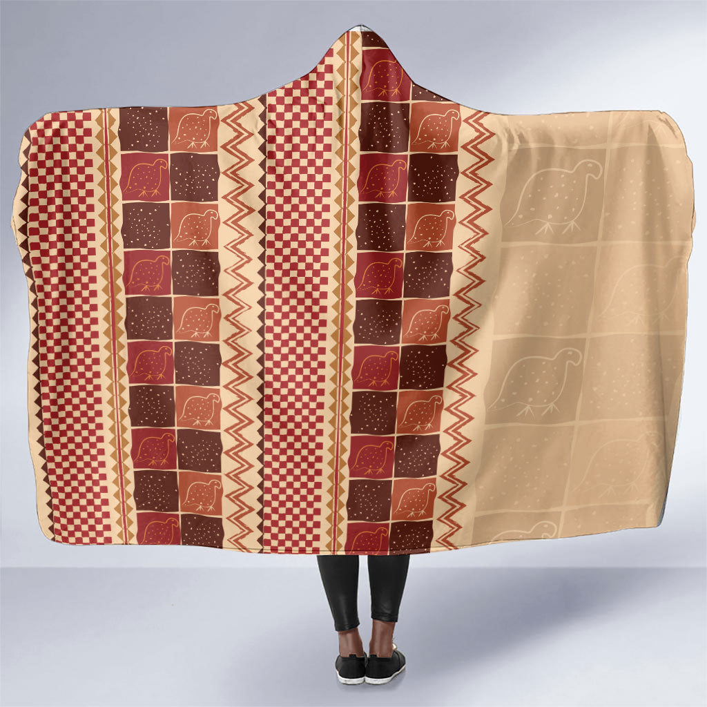 Zimbabwe Heritage Kudhinda Inspired Print Hooded Blanket